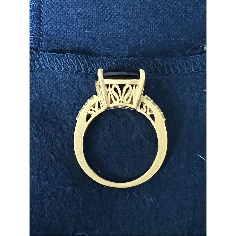Simply Vera Smoky Quartz ring - 18k gold over .925 silver band